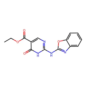 Ethyl 2-(2-Benzoxazolylamino)-6-oxo-1,6-dihydropyrimidine-5-carboxylate structure