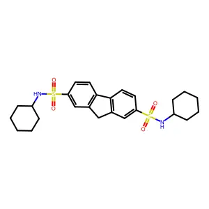 N~2~,N~7~-dicyclohexyl-9H-fluorene-2,7-disulfonamide structure