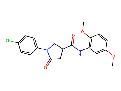 1-(4-chlorophenyl)-N-(2,5-dimethoxyphenyl)-5-oxopyrrolidine-3-carboxamide structure