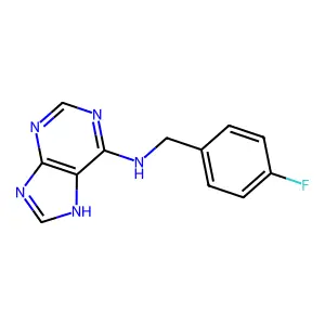Adenine,6N-P-fluorobenzyl structure