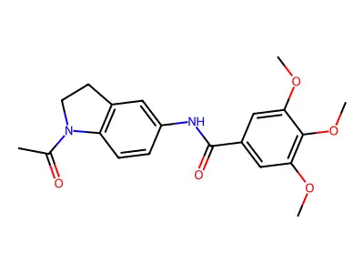 N-(1-acetyl-2,3-dihydroindol-5-yl)-3,4,5-trimethoxybenzamide structure
