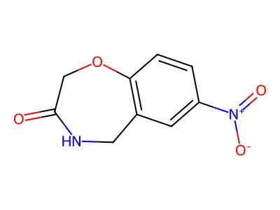 7-nitro-4,5-dihydro-1,4-benzoxazepin-3(2H)-one structure
