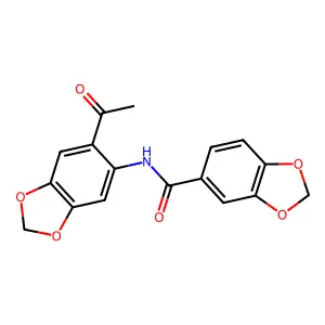 N-(6-acetyl-1,3-benzodioxol-5-yl)-1,3-benzodioxole-5-carboxamide structure