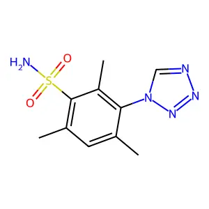 2,4,6-trimethyl-3-(1H-tetrazol-1-yl)benzenesulfonamide structure