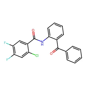 N-(2-benzoylphenyl)-2-chloro-4,5-difluorobenzamide structure