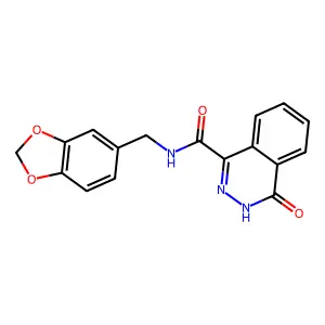N-(1,3-benzodioxol-5-ylmethyl)-4-oxo-3H-phthalazine-1-carboxamide structure