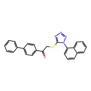 2-(1-Naphthalen-1-yltetrazol-5-yl)sulfanyl-1-(4-phenylphenyl)ethanone structure