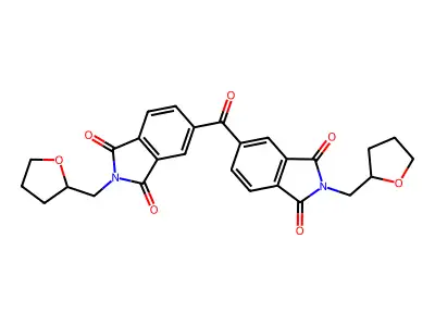 5-[1,3-dioxo-2-(oxolan-2-ylmethyl)isoindole-5-carbonyl]-2-(oxolan-2-ylmethyl)isoindole-1,3-dione structure