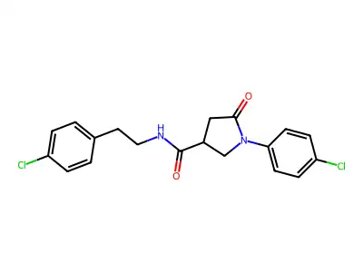 1-(4-chlorophenyl)-N-[2-(4-chlorophenyl)ethyl]-5-oxopyrrolidine-3-carboxamide structure