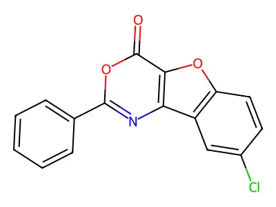 8-chloro-2-phenyl-4H-[1]benzofuro[3,2-d][1,3]oxazin-4-one structure