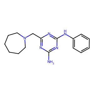 6-Azepan-1-ylmethyl-N-phenyl-[1,3,5]triazine-2,4-diamine structure
