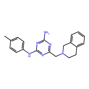 6-(3,4-Dihydro-1H-isoquinolin-2-ylmethyl)-N-p-tolyl-[1,3,5]triazine-2,4-diamine structure