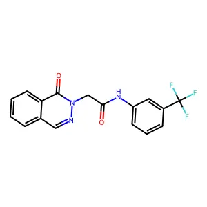 2-(1-oxophthalazin-2-yl)-N-[3-(trifluoromethyl)phenyl]acetamide structure