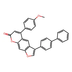 3-(4-biphenylyl)-5-(4-methoxyphenyl)-7H-furo[3,2-g]chromen-7-one structure