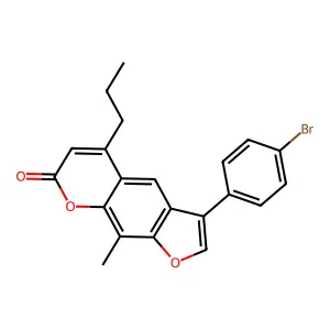 3-(4-bromophenyl)-9-methyl-5-propyl-7H-furo[3,2-g]chromen-7-one structure
