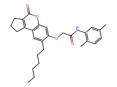 N-(2,5-dimethylphenyl)-2-({8-hexyl-4-oxo-1H,2H,3H,4H-cyclopenta[c]chromen-7-yl}oxy)acetamide structure