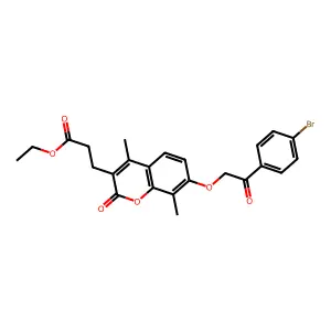 ethyl 3-{7-[2-(4-bromophenyl)-2-oxoethoxy]-4,8-dimethyl-2-oxo-2H-chromen-3-yl}propanoate structure