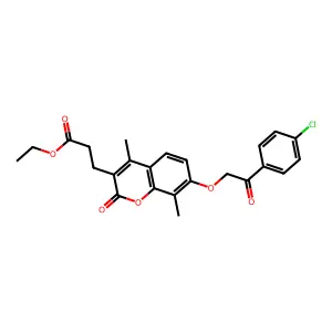 ethyl 3-{7-[2-(4-chlorophenyl)-2-oxoethoxy]-4,8-dimethyl-2-oxo-2H-chromen-3-yl}propanoate structure
