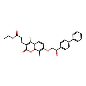 Ethyl 3-[4,8-dimethyl-2-oxo-7-[2-oxo-2-(4-phenylphenyl)ethoxy]chromen-3-yl]propanoate structure
