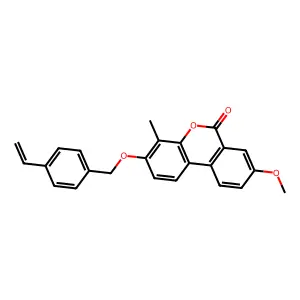 3-[(4-ethenylbenzyl)oxy]-8-methoxy-4-methyl-6H-benzo[c]chromen-6-one structure