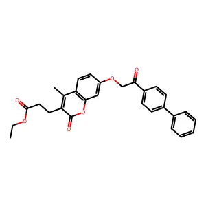 Ethyl 3-[4-methyl-2-oxo-7-[2-oxo-2-(4-phenylphenyl)ethoxy]chromen-3-yl]propanoate structure