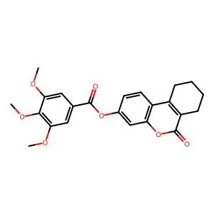 6-oxo-7,8,9,10-tetrahydro-6H-benzo[c]chromen-3-yl 3,4,5-trimethoxybenzoate structure