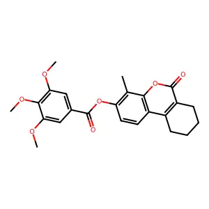 4-methyl-6-oxo-7,8,9,10-tetrahydro-6H-benzo[c]chromen-3-yl 3,4,5-trimethoxybenzoate structure