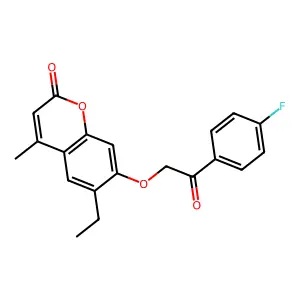 6-ethyl-7-[2-(4-fluorophenyl)-2-oxoethoxy]-4-methyl-2H-chromen-2-one structure