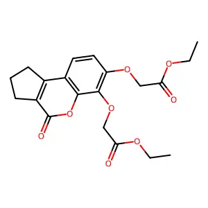 diethyl 2,2'-[(4-oxo-1,2,3,4-tetrahydrocyclopenta[c]chromene-6,7-diyl)bis(oxy)]diacetate structure