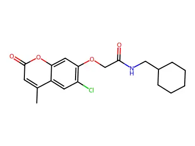 2-[(6-chloro-4-methyl-2-oxo-2H-chromen-7-yl)oxy]-N-(cyclohexylmethyl)acetamide structure