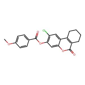 2-chloro-6-oxo-7,8,9,10-tetrahydro-6H-benzo[c]chromen-3-yl 4-methoxybenzoate structure