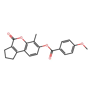 6-Methyl-4-oxo-1,2,3,4-tetrahydrocyclopenta[c]chromen-7-yl 4-methoxybenzoate structure