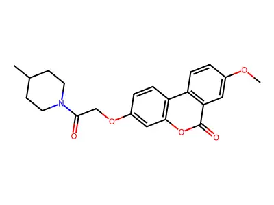 8-Methoxy-3-[2-(4-methylpiperidin-1-yl)-2-oxoethoxy]benzo[c]chromen-6-one structure