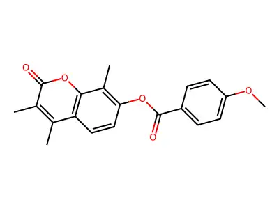 3,4,8-trimethyl-2-oxo-2H-chromen-7-yl 4-methoxybenzoate structure