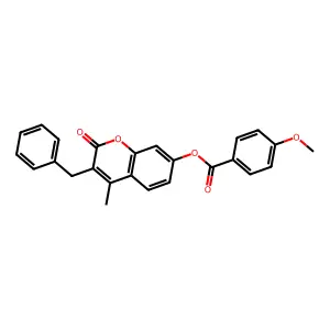 3-benzyl-4-methyl-2-oxo-2H-chromen-7-yl 4-methoxybenzoate structure