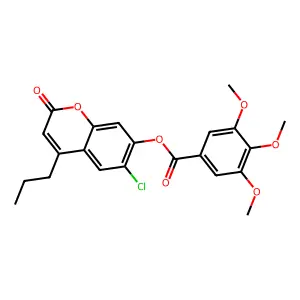 6-chloro-2-oxo-4-propyl-2H-chromen-7-yl 3,4,5-trimethoxybenzoate structure