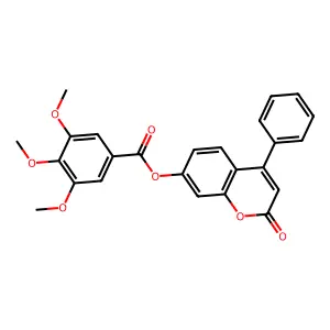 2-oxo-4-phenyl-2H-chromen-7-yl 3,4,5-trimethoxybenzoate structure