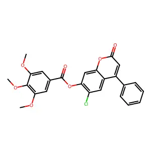 6-chloro-2-oxo-4-phenyl-2H-chromen-7-yl 3,4,5-trimethoxybenzoate structure
