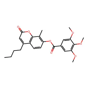 4-butyl-8-methyl-2-oxo-2H-chromen-7-yl 3,4,5-trimethoxybenzoate structure