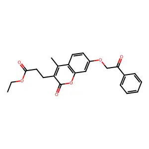 ethyl 3-[4-methyl-2-oxo-7-(2-oxo-2-phenylethoxy)-2H-chromen-3-yl]propanoate structure