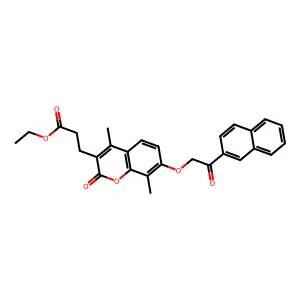 ethyl 3-{4,8-dimethyl-7-[2-(2-naphthyl)-2-oxoethoxy]-2-oxo-2H-chromen-3-yl}propanoate structure