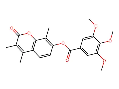 3,4,8-trimethyl-2-oxo-2H-chromen-7-yl 3,4,5-trimethoxybenzoate structure