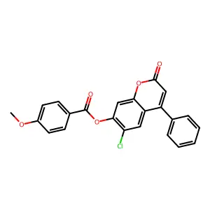 6-chloro-2-oxo-4-phenyl-2H-chromen-7-yl 4-methoxybenzoate structure