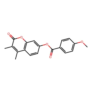 3,4-dimethyl-2-oxo-2H-chromen-7-yl 4-methoxybenzoate structure