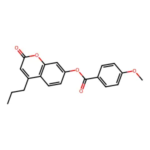 2-oxo-4-propyl-2H-chromen-7-yl 4-methoxybenzoate structure
