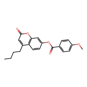 4-butyl-2-oxo-2H-chromen-7-yl 4-methoxybenzoate structure