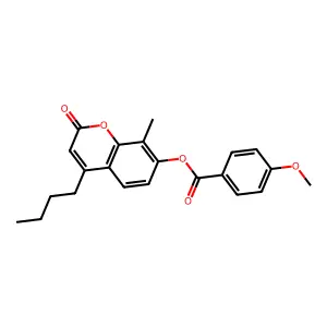 4-butyl-8-methyl-2-oxo-2H-chromen-7-yl 4-methoxybenzoate structure