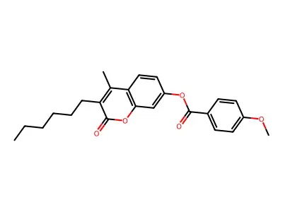 3-hexyl-4-methyl-2-oxo-2H-chromen-7-yl 4-methoxybenzoate structure
