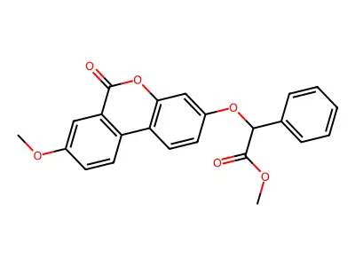 Methyl 2-({8-methoxy-6-oxo-6H-benzo[C]chromen-3-YL}oxy)-2-phenylacetate structure