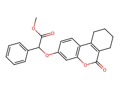 methyl [(6-oxo-7,8,9,10-tetrahydro-6H-benzo[c]chromen-3-yl)oxy](phenyl)acetate structure